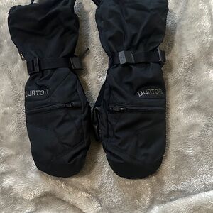 Burton Black Insulated Snow Mittens with Wrist Straps